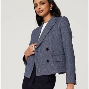 Hugo Boss Joia Double Breasted Linen Blazer Midnight Fantasy